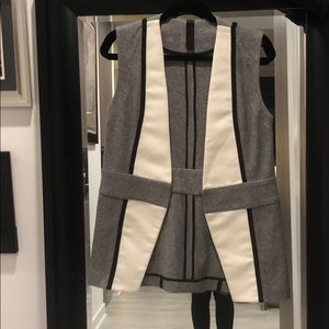 Wool and satin grey and cream vest